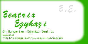 beatrix egyhazi business card